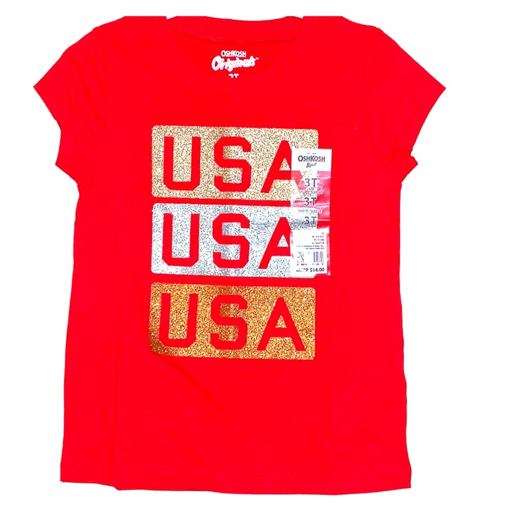 Oshkosh Bgosh girls 3T - red USA 🇺🇸 tshirt